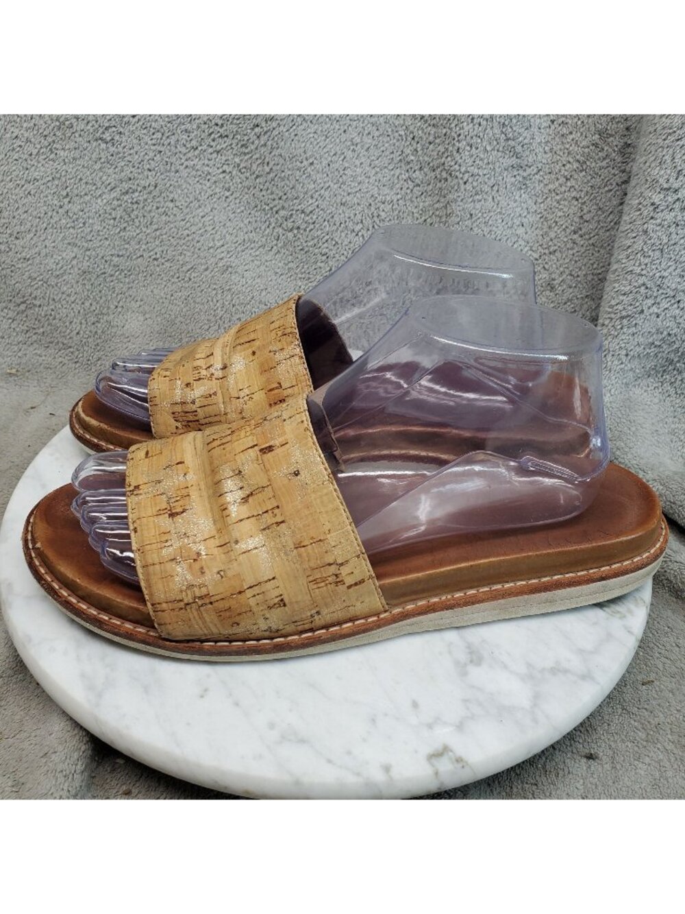 Trask Shoes Womens Size 9 Brown Leather Slide Sandals *Read*
